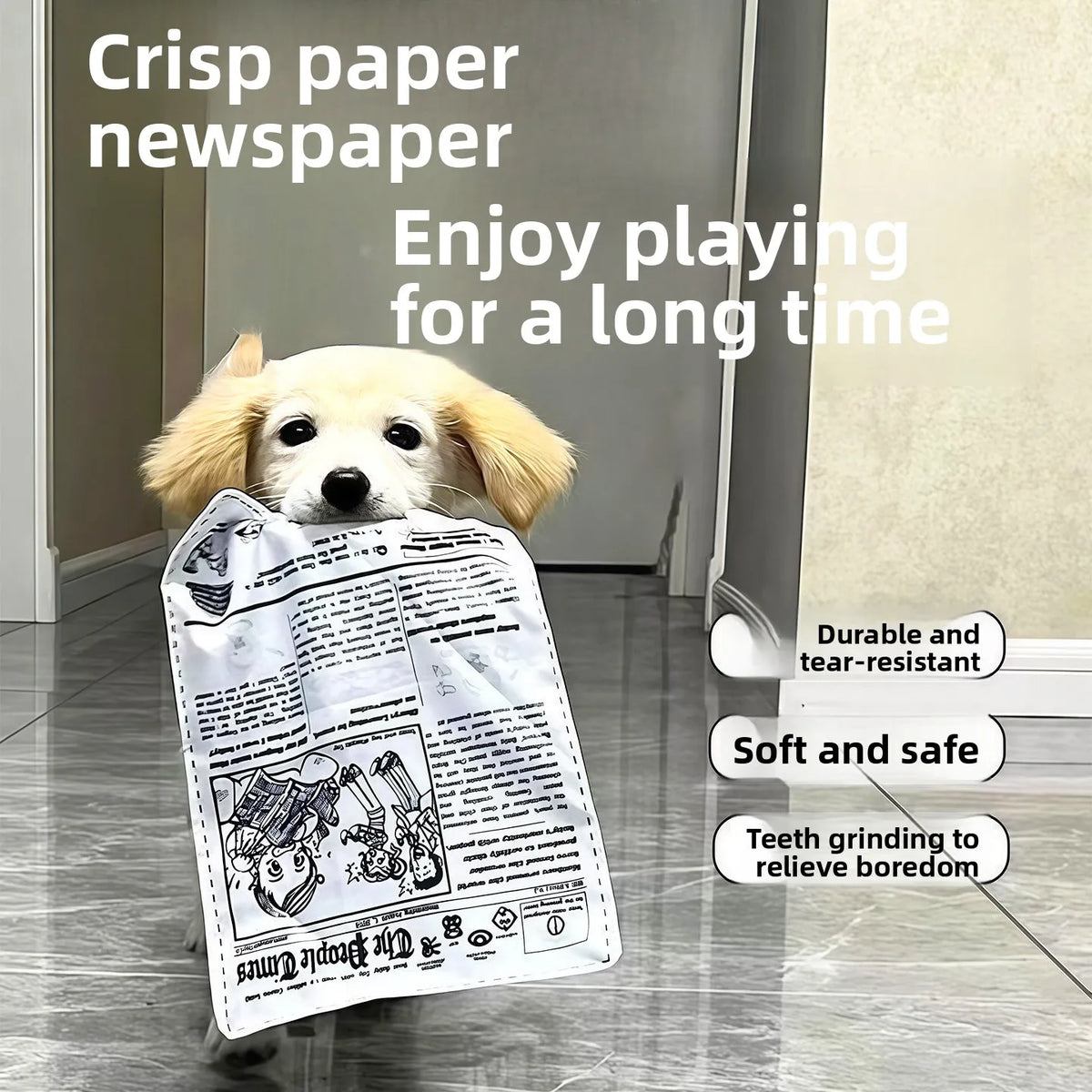 3 pieces Dog toys are durable, chew-relieving, dull-sounding newspaper toy for teddy and corgi, small to medium pet supplies