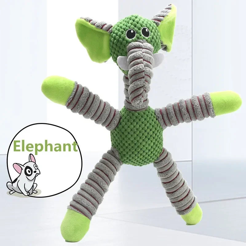 Indestructible Squeaky Dog Toys for Large Dogs Soft Plush Chew Toys Teething Dental Training Toys for Aggressive Chewers
