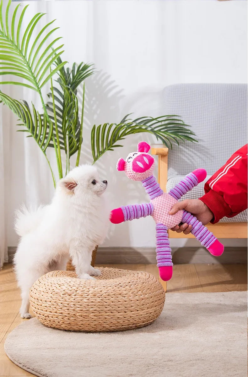 Indestructible Squeaky Dog Toys for Large Dogs Soft Plush Chew Toys Teething Dental Training Toys for Aggressive Chewers