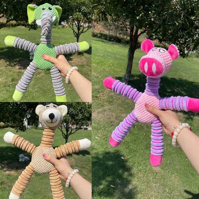 Indestructible Squeaky Dog Toys for Large Dogs Soft Plush Chew Toys Teething Dental Training Toys for Aggressive Chewers