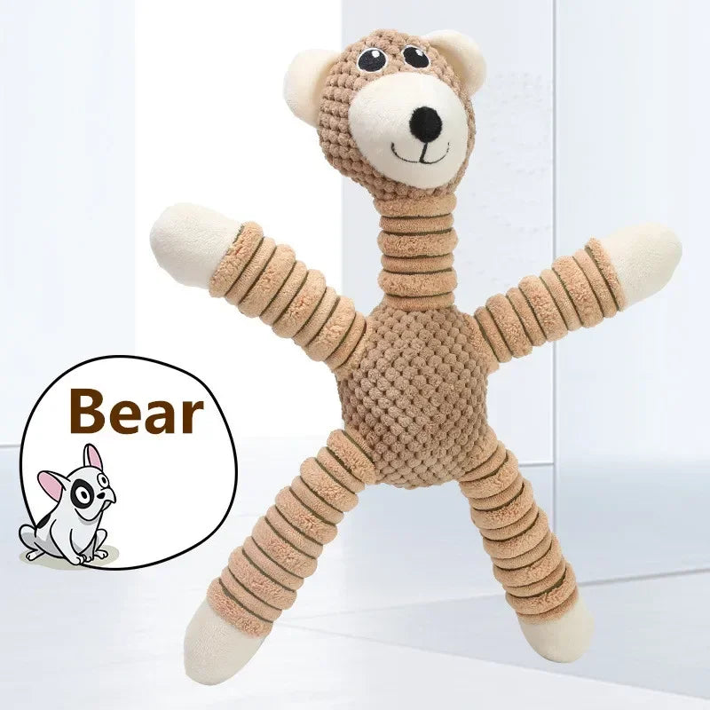Indestructible Squeaky Dog Toys for Large Dogs Soft Plush Chew Toys Teething Dental Training Toys for Aggressive Chewers