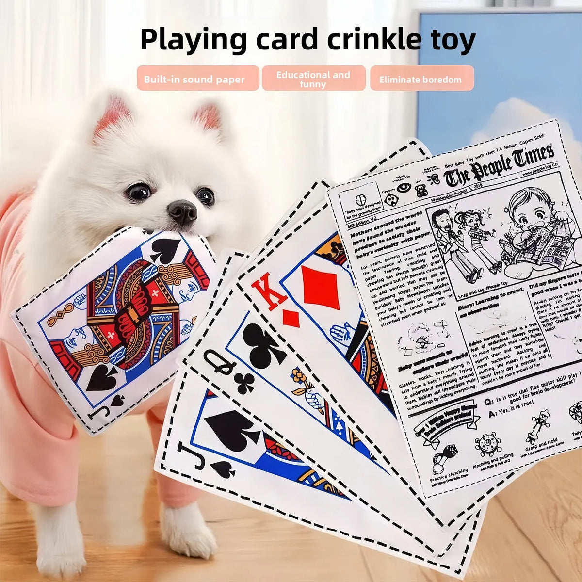 3 pieces Dog toys are durable, chew-relieving, dull-sounding newspaper toy for teddy and corgi, small to medium pet supplies