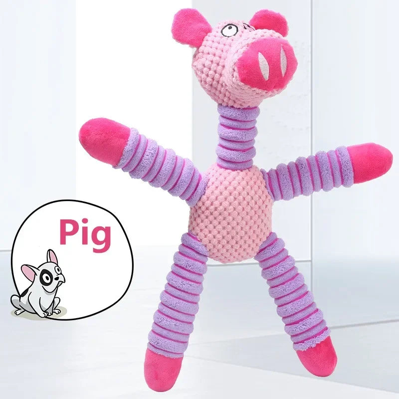Indestructible Squeaky Dog Toys for Large Dogs Soft Plush Chew Toys Teething Dental Training Toys for Aggressive Chewers