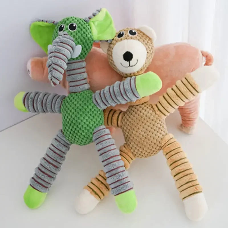 Indestructible Squeaky Dog Toys for Large Dogs Soft Plush Chew Toys Teething Dental Training Toys for Aggressive Chewers